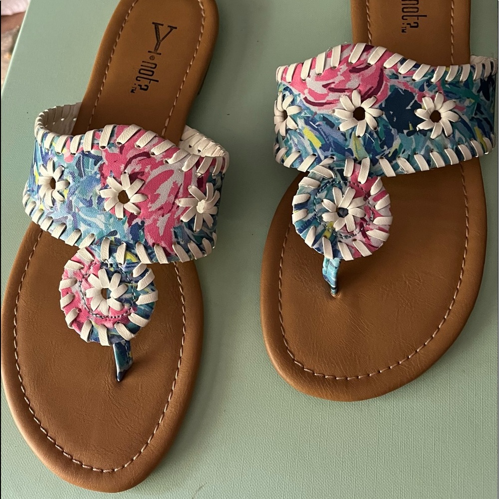 Y-Not Chrissy Sandals 6 1/2 (fits my 7 1/2 foot)